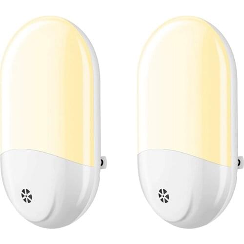 2PCS LED Wall Plug-In Night Light Lamp with Automatic Light Sensor Soft Warm White / Electric Outlet Plug Nightlight for Bathroo