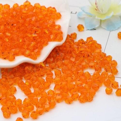TianBo TOP quality 4mm 100pcs AAA Bicone Upscale Austrian crystals beads Orange red Jewelry Making DIY #5301