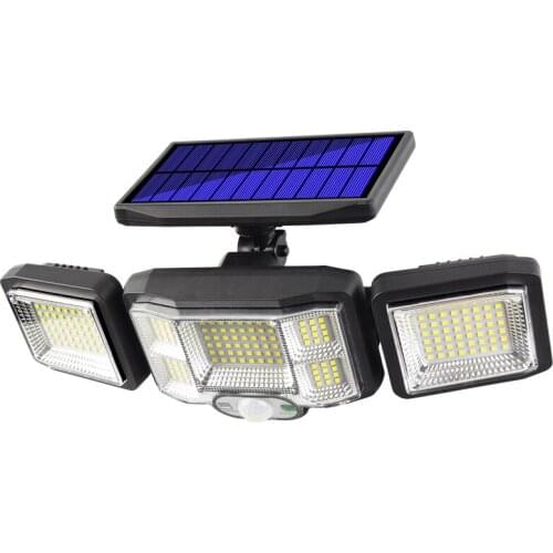 192 LED Wide Angle Illumination Solar Light Outdoors 3 Head Motion Sensor IP65 Waterproof Wall Garden Solar Lamps