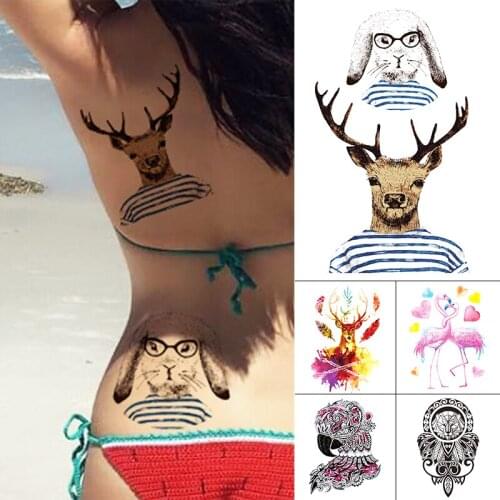 Waterproof Temporary Tattoo Sticker Flower Pattern Animals Water Transfer body art flash fake tatoo