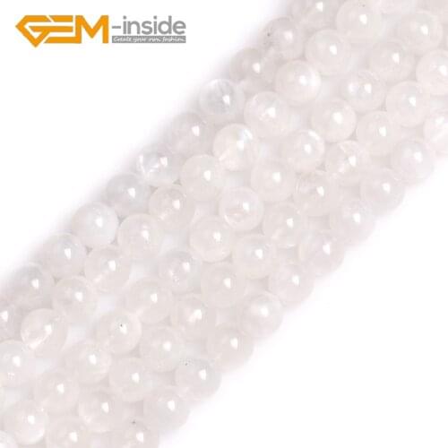 AAA Grade Genuine Natural Round Smooth Blue Rainbow Moonstone Precious Stone High Quality Beads for Jewelry Making DIY Wholesale
