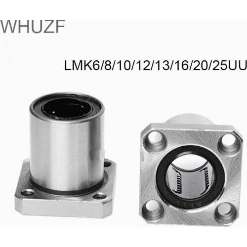 WHUZF 5pcs LMK6UU LMK8UU LMK10UU LMK12UU LMK16UU LMK20UU LMK25UU LMK30UU Type Flange Linear Bearing for 3D Printer Linear Rod