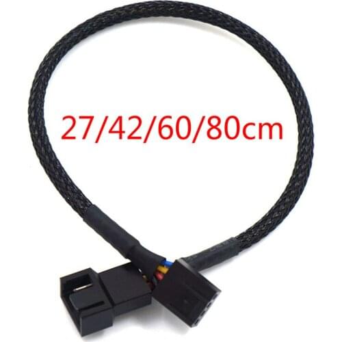 1pc PWM Extension Cable Mainboard CPU 4 PIN Fan 4P Adapter Cable Computer Case 4 PIN Power Cables Connectors 27/42/60/80cm