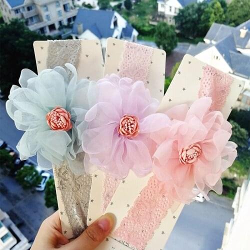 10PCS/LOT Kawaii Korean Floral Hairbands Kids Elastic Soft Flower Hair Band Modish Girls Princess Multicolor Headbands