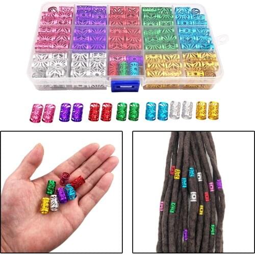 170Pcs/Lot hair dread Braids dreadlock Beads adjustable cuffs clips for Hair accessories