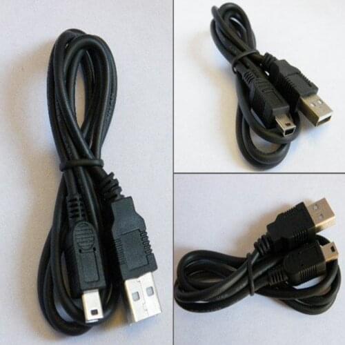 200pcs/lot Universal USB 2.0 A to Mini 5 PIN USB B Male Data Cable for PS3 Camera PSP MP3 MP4 player OD3.5 Copper/CJS 100CM