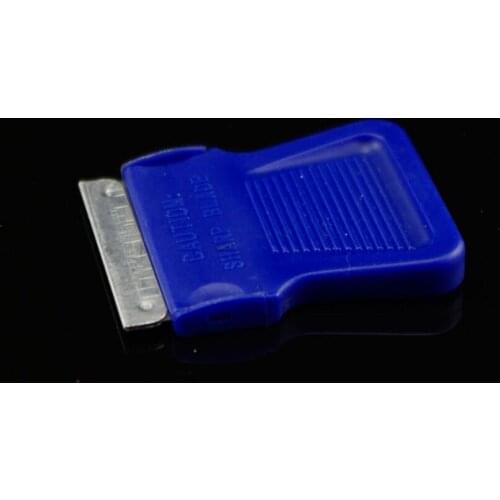 4.5*4.2cm Car Wrap Tint Tool Squeegee Blue Single Edge Mini Razor Blade Scraper +Blade For Vinyl Glue Removing MO-170