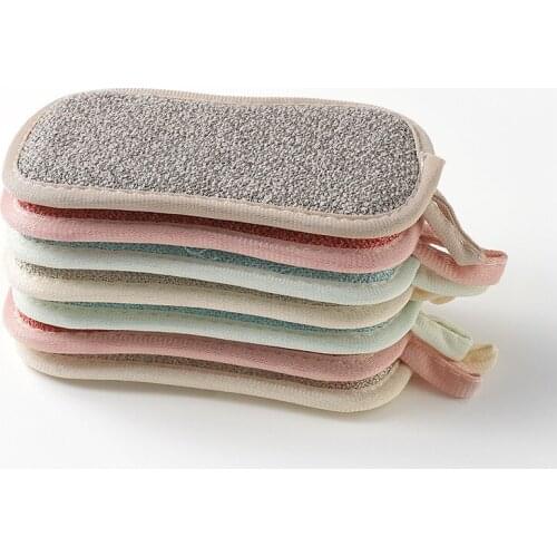 4 Pcs Double Sided Scouring Pad Reusable Microfiber Dish Cleaning Sponges Cloths Random Color