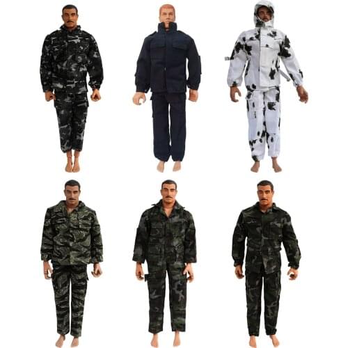 6 Set 1/6 Scale WWII Soldier Camo Uniforms Army Clothes Suit for 12" Military Action Figure Gi Joe Dress 21st Century Toys