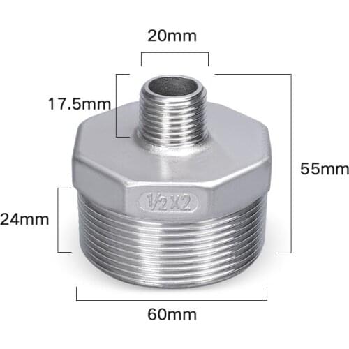 Stainless Steel External thread adapter 1/2" Water Tank Fittings Pipe Nipple Connector Quick Coupler Adapter