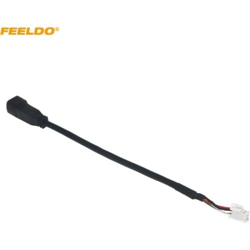 FEELDO Car Radio Audio 4Pin Conector Changer Port Adapter for Volkswagen BORA Sagitar Magotan Touran Octavia USB Cable Transfer