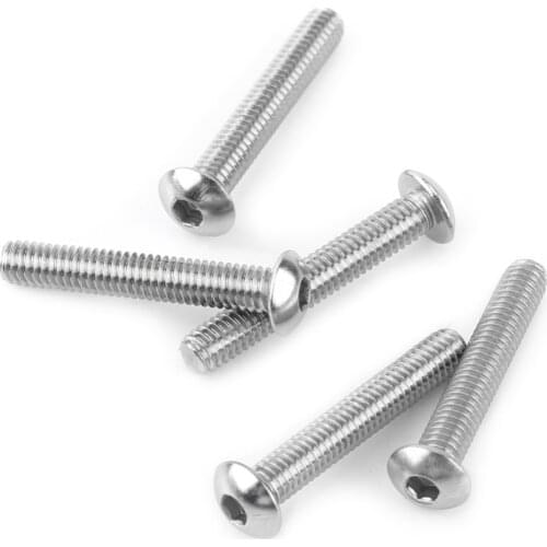 10pcs/set M3/M4/M5 Stainless Steel SS304 Hex Socket Button Head Screws Bolts Fastener Hardware Furniture Fastener Bolt