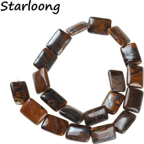 Natural Gem Stone Blue Brown Gold Stripe Flat Slice Slab Agates Loose Strand Spacer Rough Nugget Beads for DIY Jewelry Making