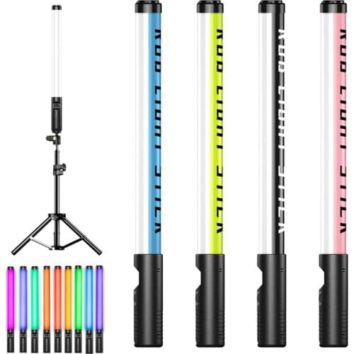 RGB LED Fill Light Wand Flash Tube Lights Stick Wedding Photography Lighting Kit Strip 2500K-8500K Handheld Tube Lights