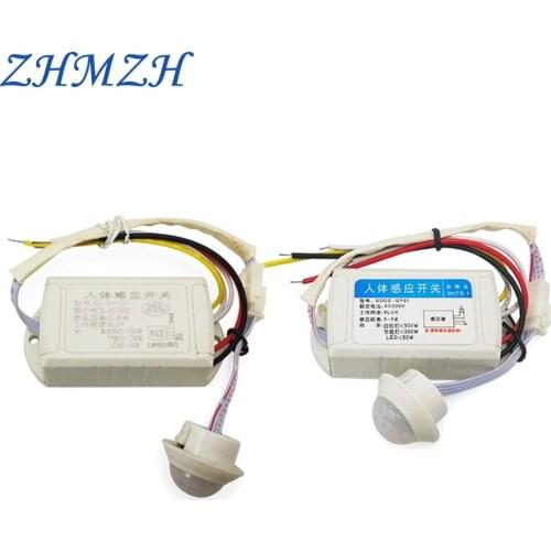 ZHMZH High Quality Human Body IR Infrared induction Switch PIRMovement Motion Sensor Switchs Light Detector Intelligent 110V220V
