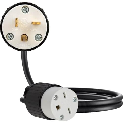 JORINDO NEMA 5-20P to 6-15R American standard connection conversion wire,5-20P 3 pin to 6-15R 3 hole,15A/20A