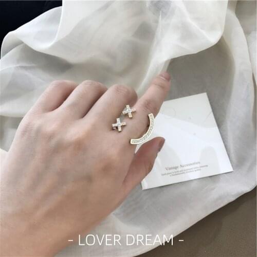 Classic Smiley Ring Female Fashion Retro Micro-Inlaid Smiley Face Ring INS Wind Opening Adjustable Simple Ring Female Trend