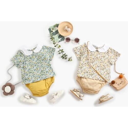 Sanlutoz Floral Cute Baby Girls Clothes Sets Cotton Short Sleeve Baby Clothing Newborn Fashion 2pcs