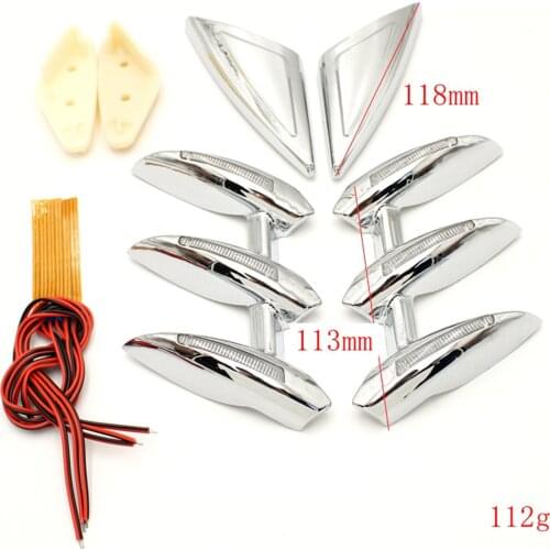 1 Set Motorcycle Front Side Trim Kit LED Bar w/ Light for Honda GL1800 01-17 Motorbike Replacement Acc Easy to Install