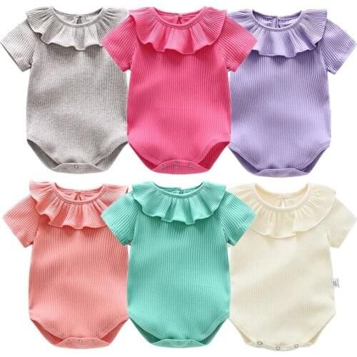Summer Baby Body Girl Knitted Rompers Princess Newborn Baby Clothes Girls Boys Short Sleeve Jumpsuit Kids Baby Outfits Clothes