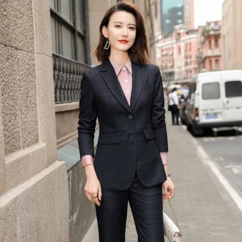 Autumn and Winter Temperament Pants Suit Business Career Interview Outfit Slim-fit Single-breasted Ladies Jacket Casual Trousers