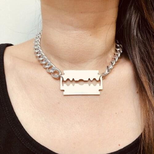 Big Blade Gothic Accessories Punk Necklaces for Women Womens Neck Chain Necklace Choker Pendant Goth Friends Vintage Jewelry