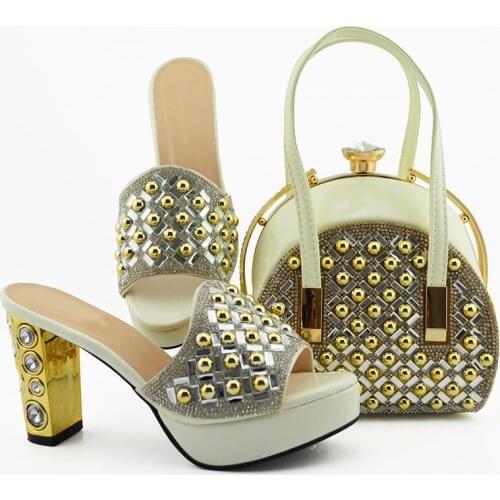 Popular royal blue women dress shoes with rhinestone decoration african pumps match handbag set MD007,heel 10CM