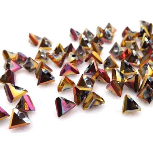 Qiaohe 2018 New 6mm 100pcs Glass Triangle crystal beads Loose Special beads interval bead Use Earring Pendant DIY jewelry Making