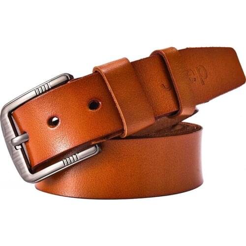 TJ-TingJun Whole Piece Cowherd Man Leather Needle Buckle Belt Middle-aged Belt Casual Retro Hot C4011