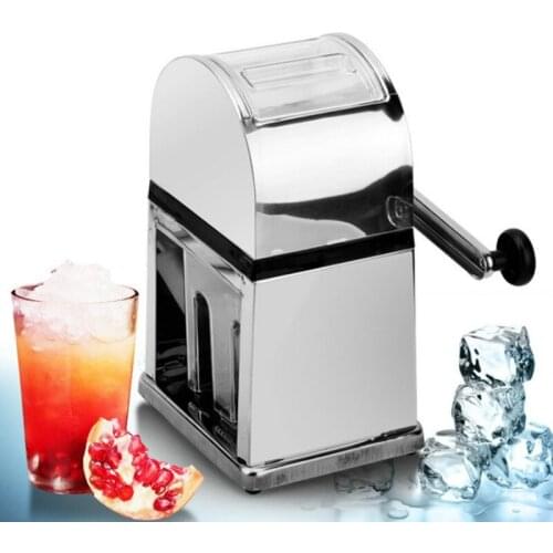 Hand-cranked ice Crusher stainless Steel Ice Crusher Shaver Snow Drink Slushy Maker Blender Cocktail Maker stainless 15*12*26cm