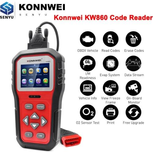 KONNWEI KW860 Code Reader Adapter OBD 2 OBD2 Car Diagnostic Check Engine Automotive Car Scan ODB2 Scanner Auto Tools PK KW850