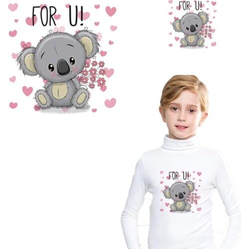 Cute Panda patch DIY Washable Thermal Sticker On T-shirt Pretty Animals Iron On Transfers For Clothing Appliqued Wholesale Patch