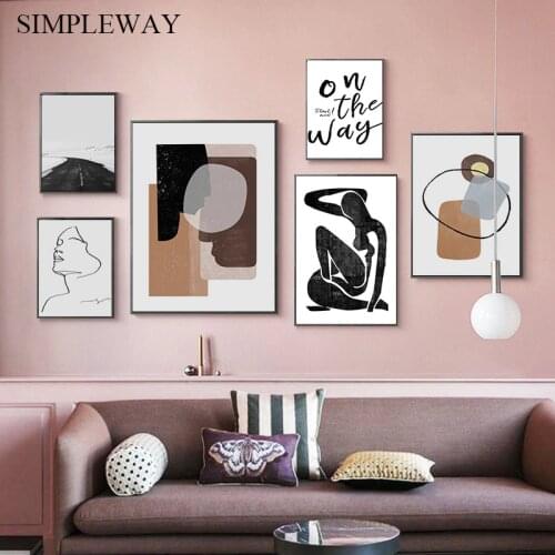 Scandinavian Contemporary Art Picture Geometric Abstract Shape Poster Wall Art Canvas Print Painting Modern Living Room Decor