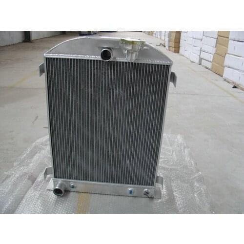 Brand New For 1932 FORD CHOPPED FORD ENGINE 32 3-ROW 64mm All Universal Aluminum Radiator