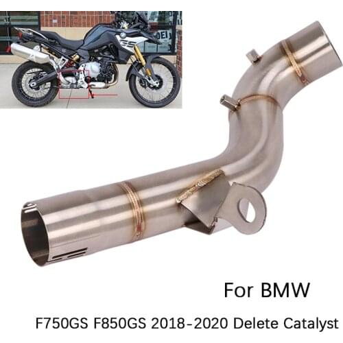 Delete Catalyst for BMW F750GS F850GS 2018-2020 Motorcycle Exhaust Pipe Stainless Steel Mid Link Pipe Slip On Original Muffler