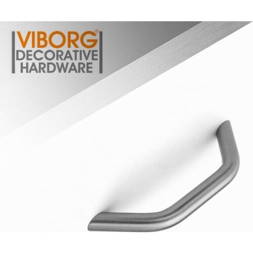 VIBORG Deluxe 96mm Solid 304 Stainless Steel Modern Kitchen Cabinet Cupboard Door Handle Pulls Drawer Pull Handle, SV724