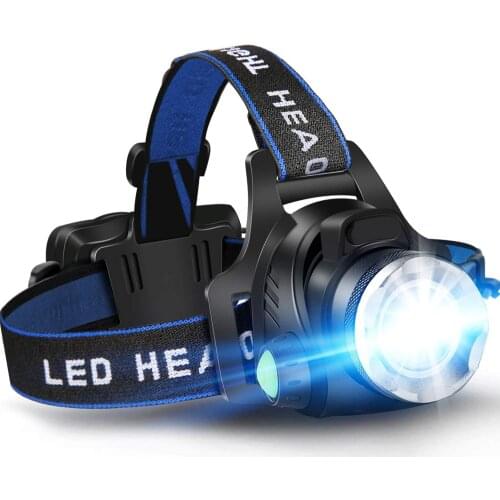 Waterproof Headlamp Super Bright LED Headlamps 18650 Rechargeable Head lamp Work Light, Hard Hat Light for Outdoors Fishing