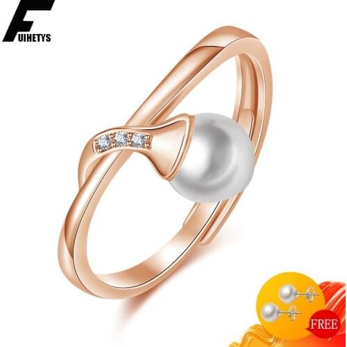 Bali Jelry Pearl Rings for Women 925 Silver Jewelry Zircon Gemstone Open Ring Fine Accessories Wedding Engagement Drop shipping