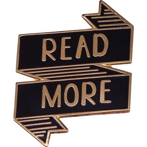 Read more book lapel pin positive quotes banner brooch literary bookworm badge gift for librarian teacher