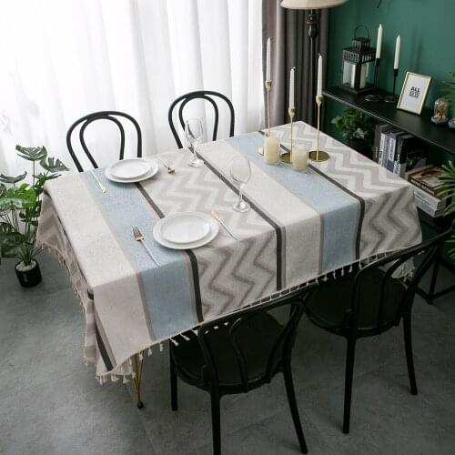 1pcs Modern Home Table Cloth Rectangle Large Size Tablecloth with Tassel Linen Cotton Room Desk Decoration Nappe de Table