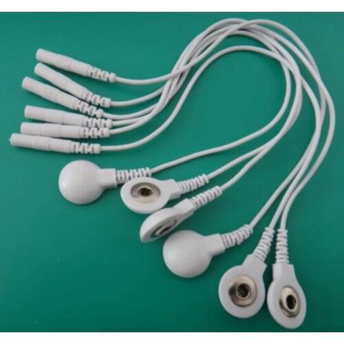 10 Pieces Adapter Tieline Short Cables Electrode Wires With Snap 3.5mm Plug Hole 2.0mm for massager machine use