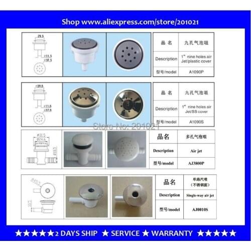 10 pieces/lot 1inch air jet, air nozzle for spa plastic or stainless steel for Choice