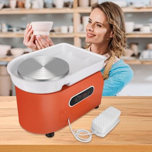 110/220V Pottery Wheel Machine 25cm Ceramic Pottery Wheel Foaming Adjustable Feet Lever Pedal 350W Art Craft DIY Clay Tool
