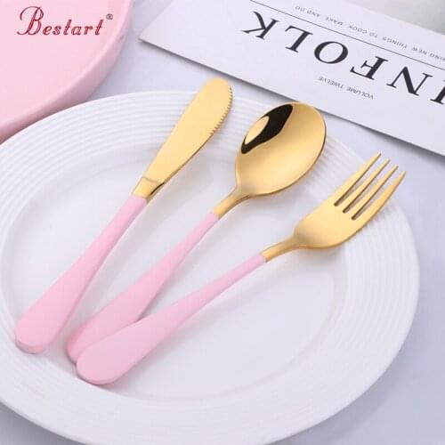 Kids 2Sets Lovely S poon Fork Stainless Steel Cutlery Kitchen Tools Crockery for Children Bear Tableware Child Inox Cutlery Sets