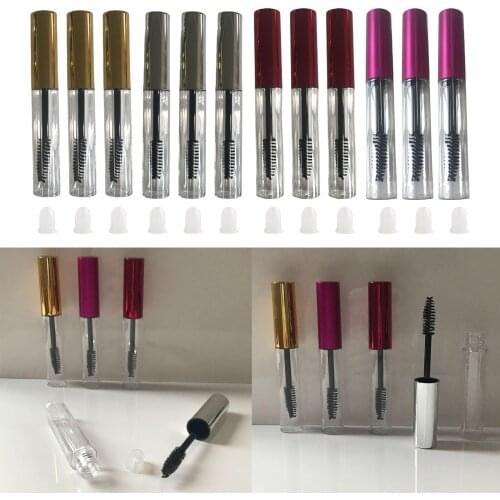 3pcs PETG Refillable 10ml Empty Mascara Tube Eyelash Cream Brush Bottle Vial