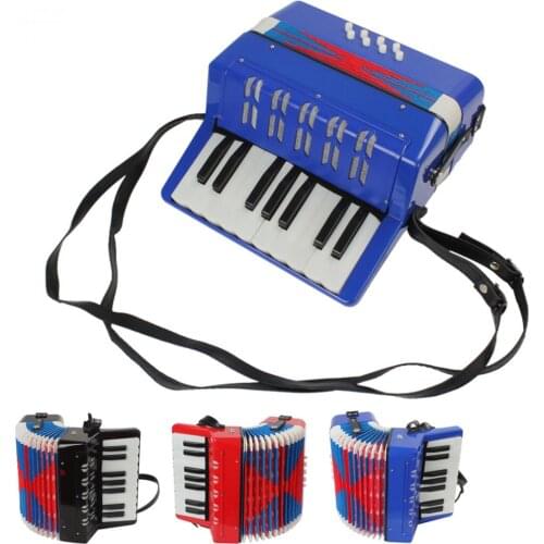 3 colors option Mini Educational Musical Instrument 17-Key 8 Bass Toy Accordion for Kids Children