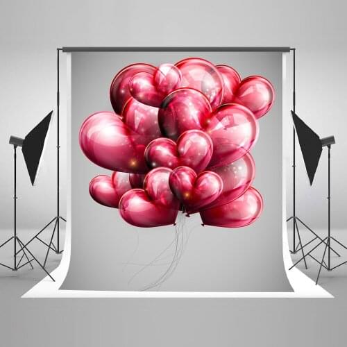 VinylBDS Red Balloon Background Photography For Newborn Grey Photography Backdrops Children Backgrounds for Photo Studio