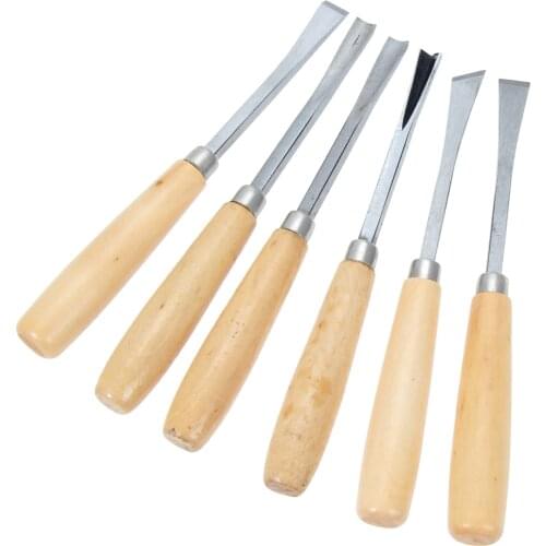6Pcs Practical Wood Carving Chisels Set Carpenter Carving Chisel Kit Manual Carving Sculpture Suit DIY Woodworking Hand Tool