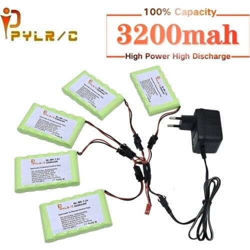 7.2v 3200mah Ni-NH Battery And Charger For Rc toys Car Tanks Robots Gun 3200mah AA 7.2v Rechargeable Battery Pack For Rc Boats