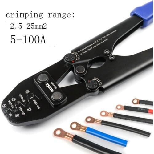 Battery Lugs and Open Barrel Connectors 5-100A Crimping Tools works with Wire AWG 16-4
